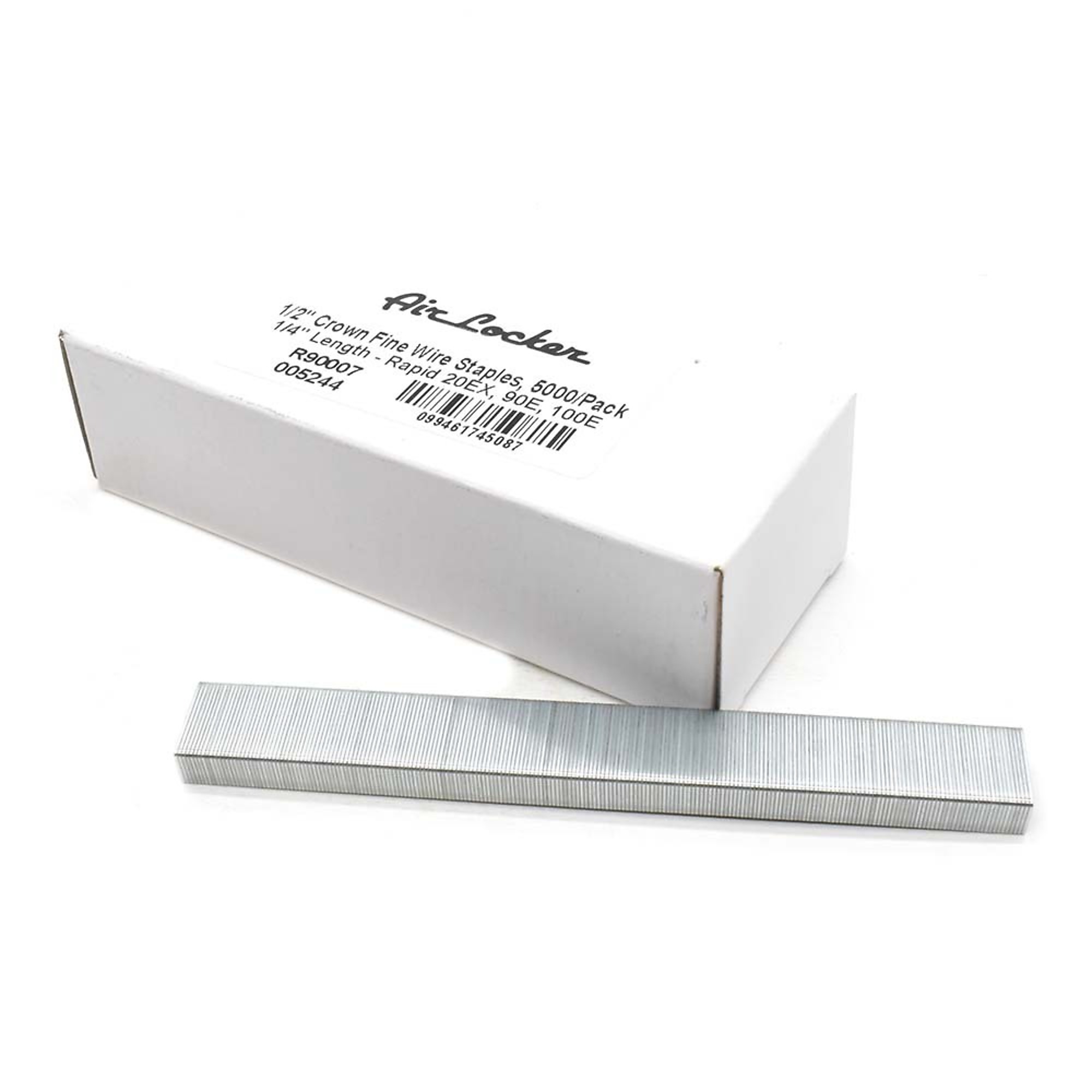 Air Locker R90007 1/4 Inch Length x 1/2 Inch Crown Fine Wire Staples Replaces Rapid 90007 Electric Staples - 5,000/Pack